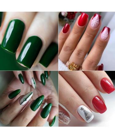 AILLSA Christmas Gel Nail Polish Set Red White Dark Green Gel Polish with Base and Top Coat Red Gold Sparkle Nail Polish Gel Soak Off U V Gel Winter Colors Starter Kit for Christmas Gifts A8-christmas Set - Buy Online on SooperMarket.com