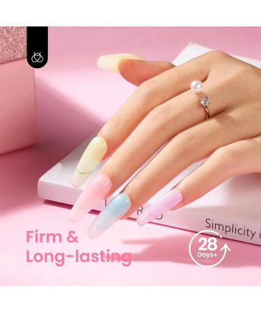 Beetles Gel Poly Extension Nail Kit - 6 Colors Blue Green Nude Pink | UV Lamp, Base & Top Coat for Summer Nails - Buy Online on SooperMarket.com