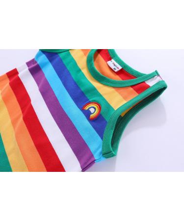 Mud Kingdom Little Boys Rainbow Stripe T-Shirt - Green Sleeveless (6 Years) - Buy Online on SooperMarket.com