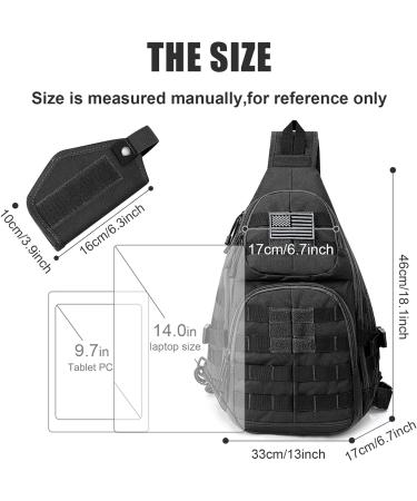 G4Free Tactical EDC Sling Backpack Military Rover Shoulder Sling Bag Pack with Pistol Holster for Concealed Carry Black - Buy Online on SooperMarket.com