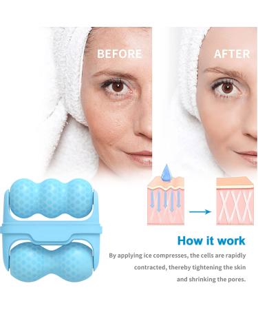 Yiclick Facial Ice Roller for Face and Eye Puffiness Relief - Upgraded Ergonomic Design, Migraine Relief, Beauty Skincare Gift - Blue - Buy Online on SooperMarket.com