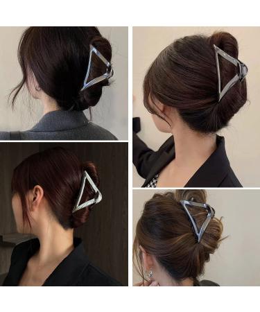 Elegant Gunmetal Triangle Metal Hair Clip for Women and Girls - Strong Hold for Daily Wear and Party - Fashionable and Versatile (Gunmetal) - Buy Online on SooperMarket.com