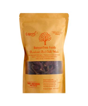 BanyanTree Foods Kashmiri Red Chilli Whole 200g All Natural Indian Origin