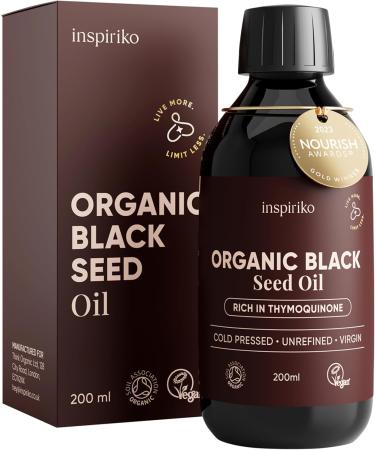 Black Seed Oil Organic Cold Pressed. Up to 5X% Strength. Award Winning Organic Black Seed Oil - Known as Black Cumin Seed Oil & Blackseed Oil 200 ml