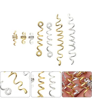 KALLORY 16 Pieces Spiral Hair Alloy Spiral Jewels Retro Dreadlocks Cuffs Accessories for Braid - Buy Online on SooperMarket.com