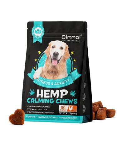 Frovetani Calming Chews for Dogs with Anxiety and Stress - 60 Soft Dog Calming Treats - Storms Barking Separation - Valerian Root - Melatonin Dog Anxiety Relief (Chicken)