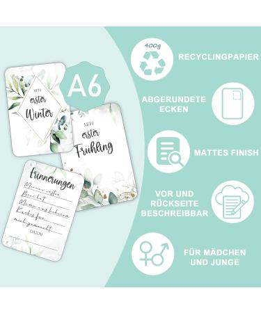 Marveligths 50 Milestone Cards - Perfect Baby Gift for Newborns | Unique Baby Art Cards & Pregnancy Gift Set - Buy Online on SooperMarket.com