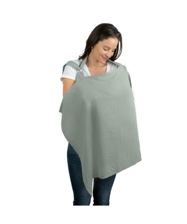 Comfy Cubs Muslin Nursing Cover for Baby Breastfeeding Soft & Breathable Cotton Breastfeeding Cover for Mom with Rigid Hoop for Mother Nursing Apron (Cedar) Fern