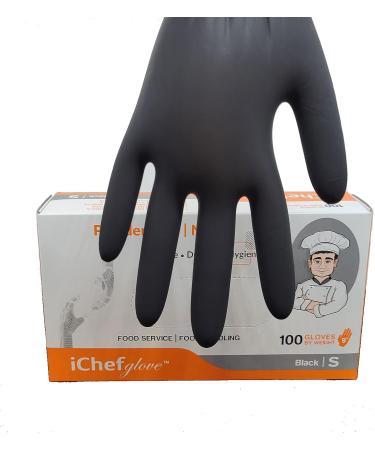iChef Black Nitrile Food Handling Gloves - Medium (Pack of 100) - Buy Online on SooperMarket.com