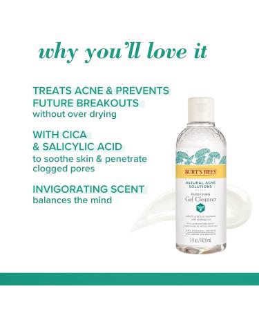 Burt's Bees Natural Acne Solutions Purifying Gel Cleanser - 5 oz - For Oily Skin - Buy Online on SooperMarket.com
