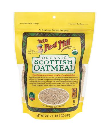 Bob's Red Mill Organic Scottish Oatmeal, 20-ounce (Pack of 2) 20 Ounce (Pack of 2) Resealable