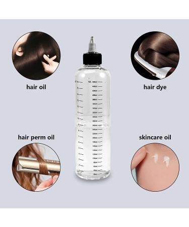 SDOOT Hair Dye Applicator Bottles - 2 Pack, 16.9oz with Twist Cap & Scale, Clear - Buy Online on SooperMarket.com