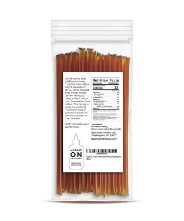 Bees Knees Meyer Lemon Honey Sticks - 50 Wildflower Honey Straws Infused with Citrus | Tea Accessories and Foodie Gifts - Buy Online on SooperMarket.com