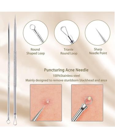 Pimple Popper Blackhead Remove Tool Comedone Extractor Tweezers Set Stainless Steel Acne Spot Pimple Popping Kit with Box(5 Piece) - Buy Online on SooperMarket.com