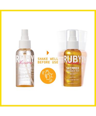 Ruby Kisses Shimmer Fragrance Body and Hair Mist Spray Vanilla Glitter Body Perfume Spray Skin Perfume Liquid Illuminator Highlighter for Skin (GOLD) - Buy Online on SooperMarket.com