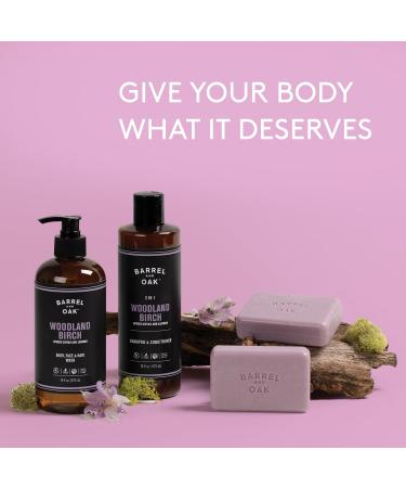 Barrel & Oak Exfoliating Bar Soap for Men - Deep Clean Pores Removes Dead Skin Vegan Sustainable Palm Oil & Charcoal Powder - Woodland Birch 6 oz - Buy Online on SooperMarket.com