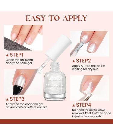 MIZHSE 15ml Quick Dry Nail Polish Blue White Pearl Nail Polish Varnish Glitter Holographic Nail Art Fingernail and Toenail Polish Manicure DIY at Home - Buy Online on SooperMarket.com