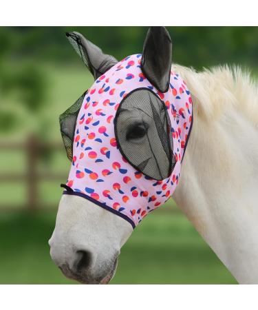 Harrison Howard fly mask stretchy breathable UV protection with an eye opening made of network for full view and ventilated ear protection officer winding points size M medium braiding points