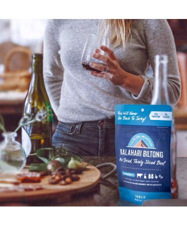 Garlic Kalahari Biltong - Sugar Free, Gluten Free, Keto, 2oz (Pack of 5) - High Protein Snack - Buy Online on SooperMarket.com