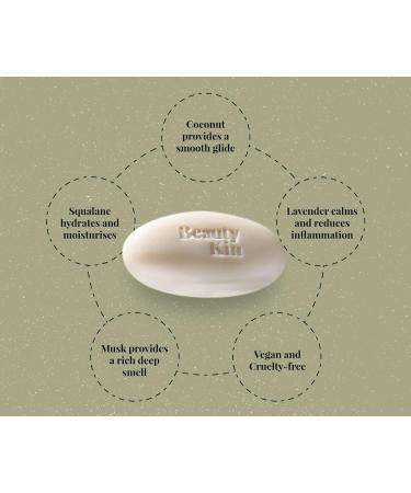 Beauty Kin Eco-Friendly Shaving Body Bar - Reduces Razor Rash & Irritation - Vegan Friendly & Cruelty Free Active Ingredients - Paraben Free Soap - Made In The UK - Buy Online on SooperMarket.com