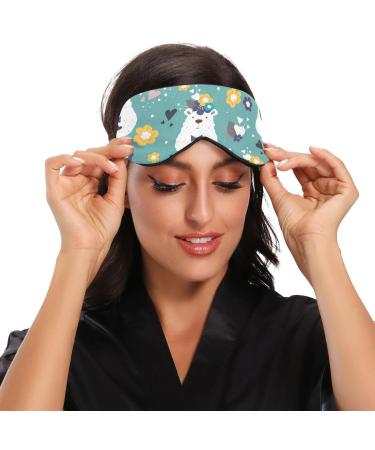 Haskirky Light Blocking Eye Mask - Breathable & Adjustable for Adults - Ideal for Travel, Yoga, Meditation, Office - Funny Bears Print - Buy Online on SooperMarket.com