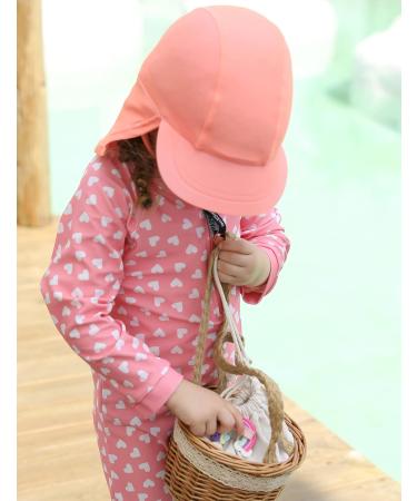 weVSwe Baby Toddler Sun Hat UPF 50+ Swim Cap with Neck Flap and Adjustable Straps - Orange (12-24 Months) - Buy Online on SooperMarket.com