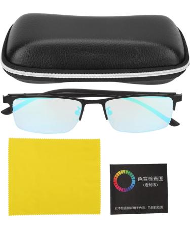 Colored Blindness Glasses Set - Black Frame Case Cloth & Inspection Diagram - International Shipping Available - Buy Online on SooperMarket.com