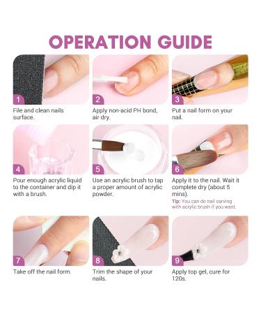 Saviland Acrylic Nail Kit with 3 Colors Powder & Liquid Set - Non-acid PH Bond, Top Gel, False Nails, Glue, and Forms - Complete Starter Kit for DIY Home Nail Art - Buy Online on SooperMarket.com
