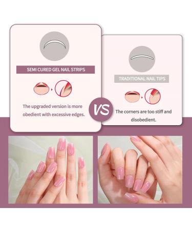 16 PCs Purple Gel Nail Polish Stickers - Full Wraps & Cured Nail Strips for Women | BSG-0314 Hellrosa Glitter - Buy Online on SooperMarket.com