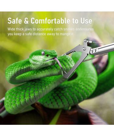 GMStahlei 60" and 47" Snake Tongs Professional All-Aluminum Alloy Snake Tong Reptile Grabber Rattle Snake Catcher Wide Jaw Handling Tool with Lock Snake Bag is Also Included (60") 60 Inches - Buy Online on SooperMarket.com