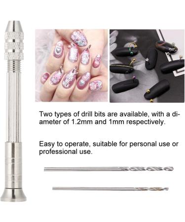 BORDSTRACT Manual Nail Art Punch Tool with 2 Drill Bits Nail Manicure Hand Dril for DIY Nail Piercing and Manicure Projects - Buy Online on SooperMarket.com
