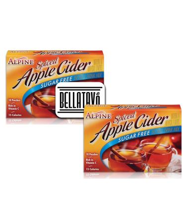 Sugar Free Apple Cider Mix Bundle. Includes Two-1.4 Oz Boxes of Alpine Spiced Apple Cider Sugar Free Drink Mix And a BELLATAVO Fridge Magnet. Each box has 10 Sugar Free Alpine Apple Cider Packets!