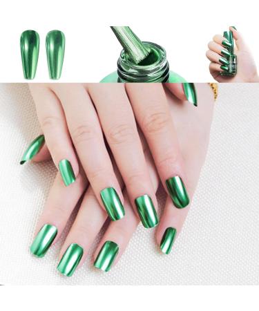Green Nail Polish Chrome Metallic Nail Varnish Mirror Quick Dry Metal Effect No UV Needed Christmas Nail Art Polish Chrome Nail Polish - Buy Online on SooperMarket.com