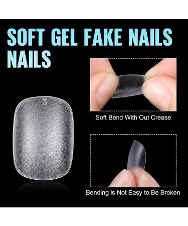 TOMICCA Extra Short Oval Nail Tips - Clear French Acrylic False Nails (240 Pcs) - Buy Online on SooperMarket.com