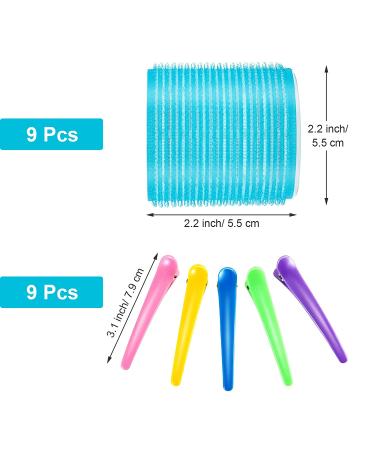 55mm Self Grip Hair Rollers Set - 18 Pieces with Duck Teeth Hair Clips for Women & Men - Buy Online on SooperMarket.com