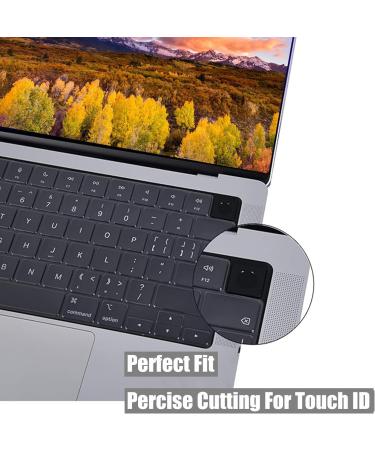 Ultra Thin Keyboard Cover for 2022-2024 MacBook Air 15 M2 M3 & Pro 14 16 M1 M2 Max - EU Layout with Touch ID | Perfect Fit for A3114 A3113 Models - Buy Online on SooperMarket.com
