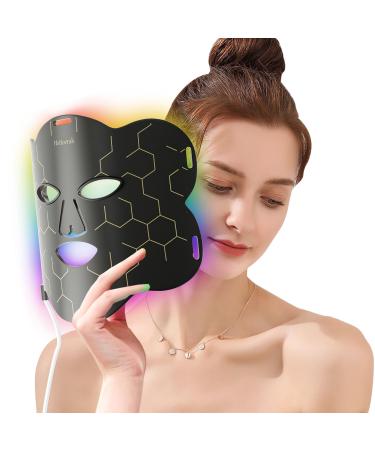 Red Light for Face 7 Colors LED Face Light with Near-Infrared Light & Red Light Portable Design for Home and Travel Pro-grey