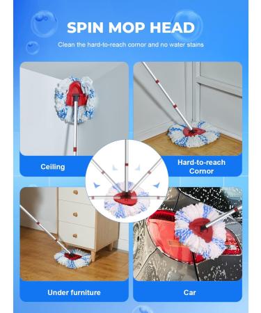 4 Pack O Cedar EasyWring Mop Head Replacements - Compatible with O Cedar 1 Tank Microfiber Mop - Rotating Base, Machine Washable - Buy Online on SooperMarket.com