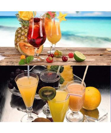 RETYLY 1500 Pcs Flexible Plastic Straws Striped Multi Colored Disposable Straw 8 inch Long - Buy Online on SooperMarket.com