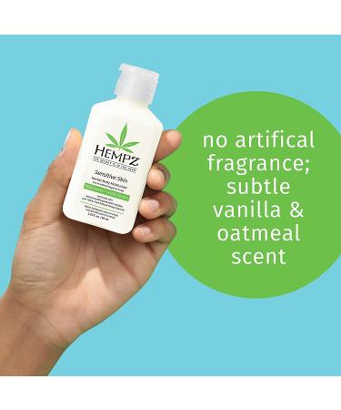 Hempz Sensitive Skin Herbal Body Moisturizer 2.25 oz - Soothing Lotion for Women and Men - With Oatmeal, Shea Butter, Hemp Seed, Cocoa Seed, Mango Seed - For Dry Skin - Buy Online on SooperMarket.com