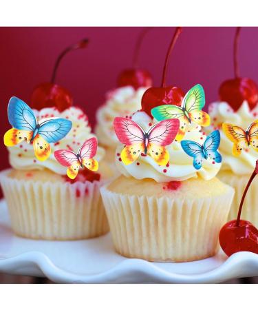 Alegre Edible Butterflies - 40 Colorful Cake & Cupcake Toppers for Weddings & Birthdays | International Shipping - Buy Online on SooperMarket.com