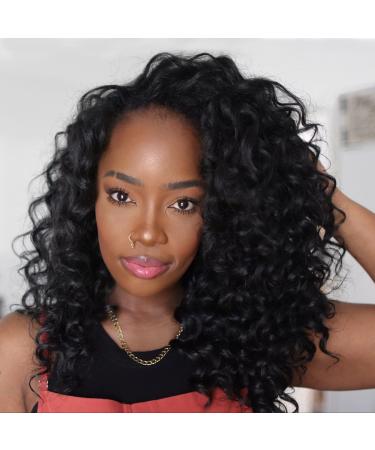 Toyotress Beach Curl Crochet Hair - 14 Inch 8 Pcs Natural Black Short Bob Water Wave Crochet Braids  Pre-looped Curly Ocean Wave Deep Twist Wavy For Black Women Synthetic Braiding Hair Extensions (14 Inch  1B-8P) 14 Inch...