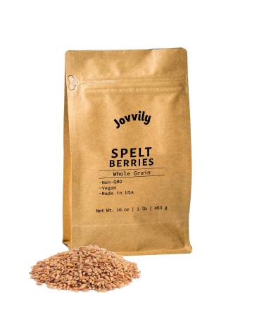 Jovvily Spelt Berries - 1 lb - Non GMO - Ancient Grain - Vegan 1 Pound