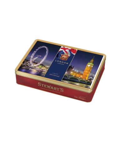Stewart's - London Shortbread Tin (150g) - Traditionally Made Luxury Scottish Shortbread Delicious Melt-In-Mouth Biscuits Ideal Collectable Treat to Share 40 Years Heritage 1 x 150g London Eye & Big Ben Tin - Shortbread