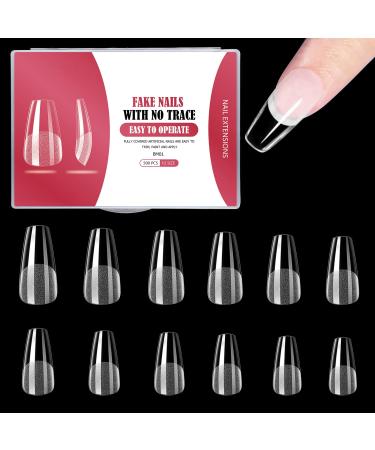 500 pieces of nail tips 10 sizes half-matted coffin nail tips nail tips for nail studios starter DIY artificial nails coffin for gluing nail art starter medium coffin cercueil medium-500pcs