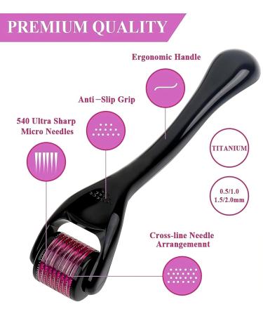 0.75mm Derma Roller for Hair Growth Women and Men Scalp Dermaroller for Skin Care Skin Rejuvenation Scar Removal 540 Titanium Microneedling Face Toning Device for Skin (DERMA 0.75 MM) - Buy Online on SooperMarket.com