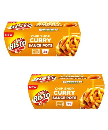 Ready to Use Chip Shop Curry Sauce Pots Bundle - with 4 x Bisto 90g Pots - Microwaveable and Ready in 50 Seconds - Delicious and Versatile