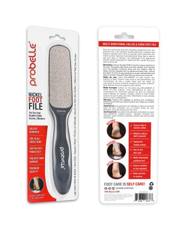 Probelle Double Sided Multidirectional Nickel Foot File Callus Remover - Instantly Reduce Calluses and Corns to Powder, Safe Tool (Dark Grey) - Buy Online on SooperMarket.com