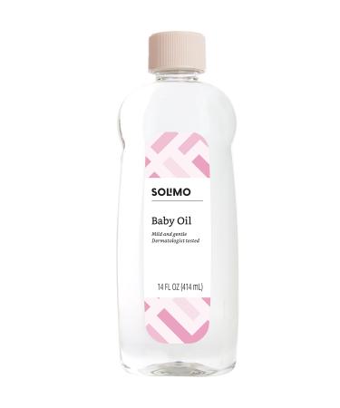 Amazon Brand - Solimo Baby Oil, Mild & Gentle, Dermatologist Tested, 14 Fluid Ounces 14 Fl Oz (Pack of 1) Baby Oil