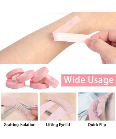 Vaktop Lash Tape Set - 6 Rolls with Tweezers & Scissors for Eyelash Extensions | Breathable & Stylish Pink Lash Tape (0.5 inch x 10 Yards) - Buy Online on SooperMarket.com